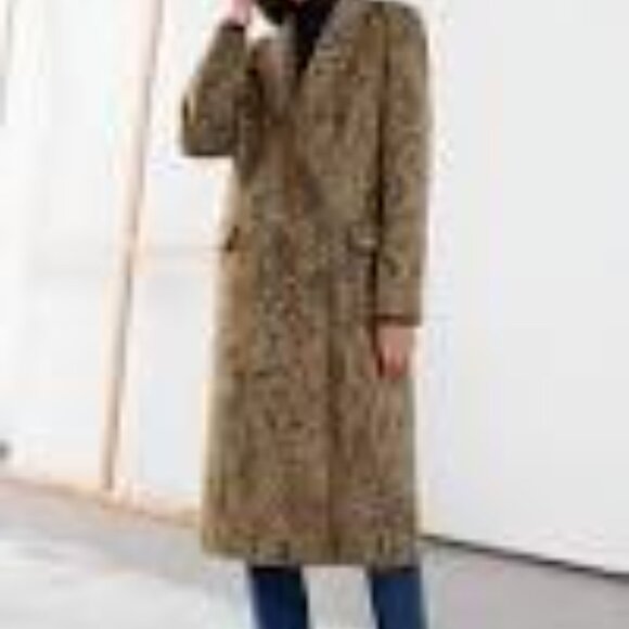 & OTHER STORIES DOUBLE BREASTED WOOL SNAKE PRINT LONG COAT PARIS ATELIER - Picture 14 of 14